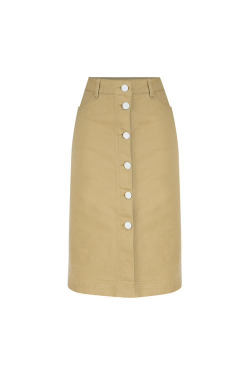  DÜĞMELİ PAMUKLU MİDİ ETEK