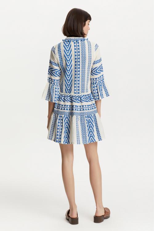  ETNİK DESENLİ MİNİ KLOŞ ELBİSE