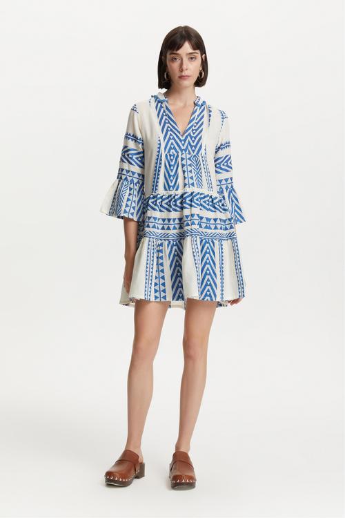  ETNİK DESENLİ MİNİ KLOŞ ELBİSE