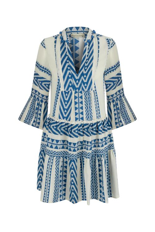  ETNİK DESENLİ MİNİ KLOŞ ELBİSE