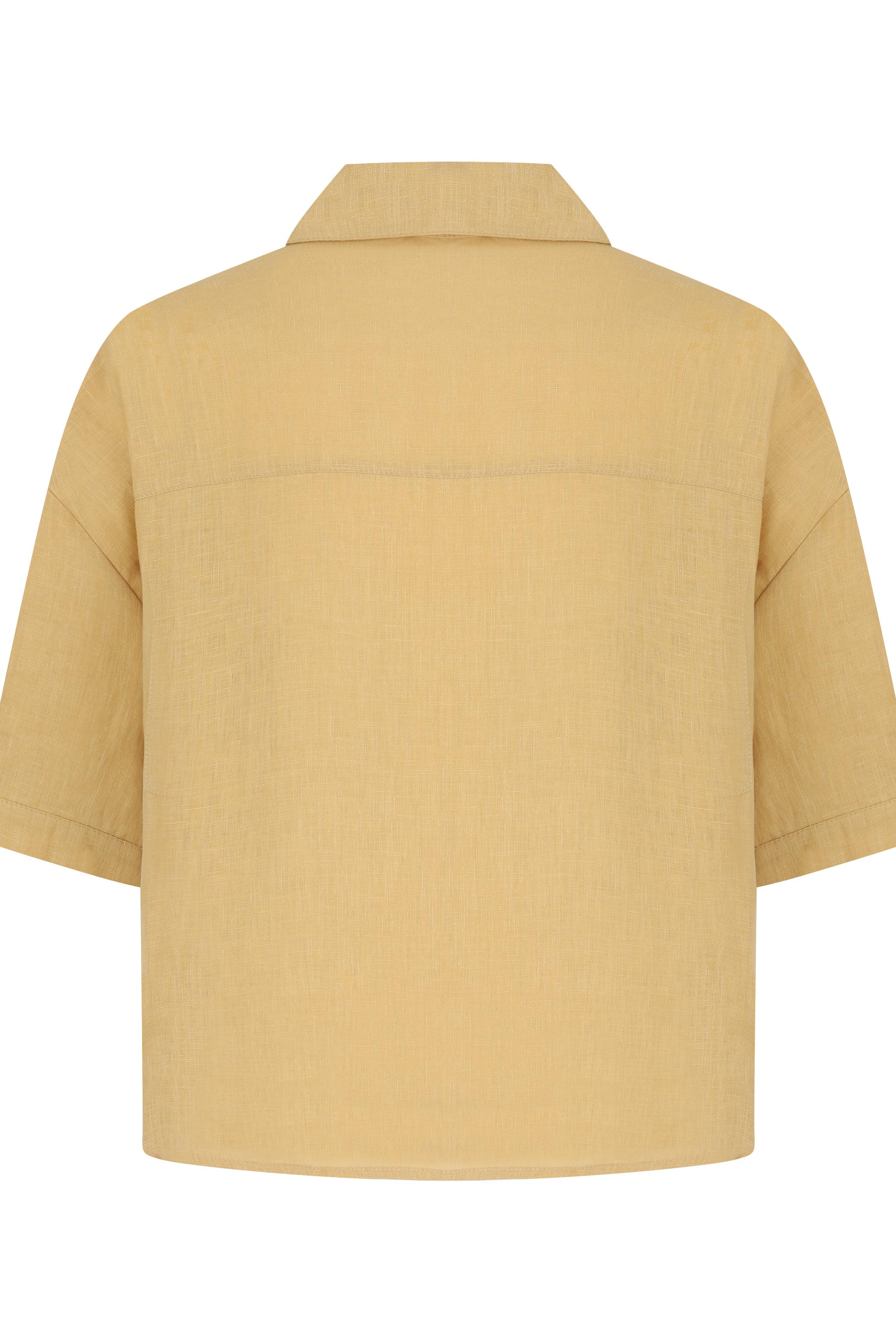 SEDEF DÜĞMELİ KETEN GÖMLEK