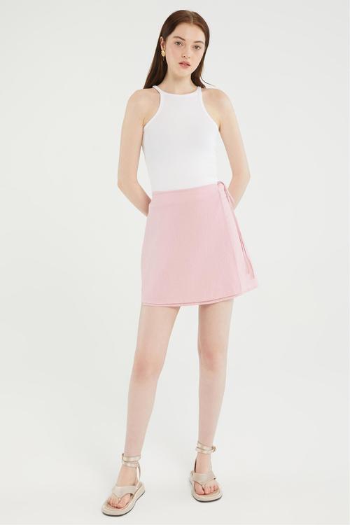  KETEN İÇERİKLİ A FORM MİNİ ETEK