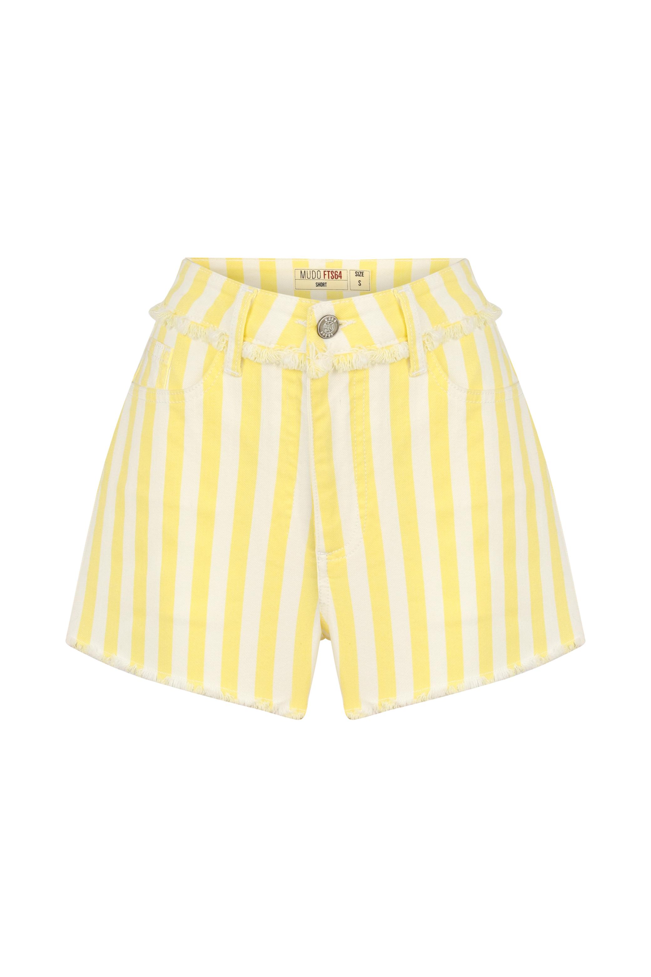 ÇİZGİLİ RAHAT KESİM ŞORT