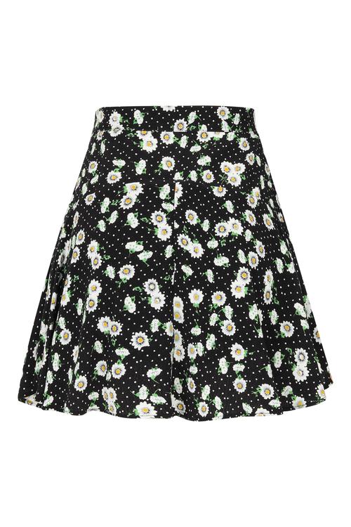  ÇİÇEK DESENLİ YÜKSEK BEL MİNİ ETEK