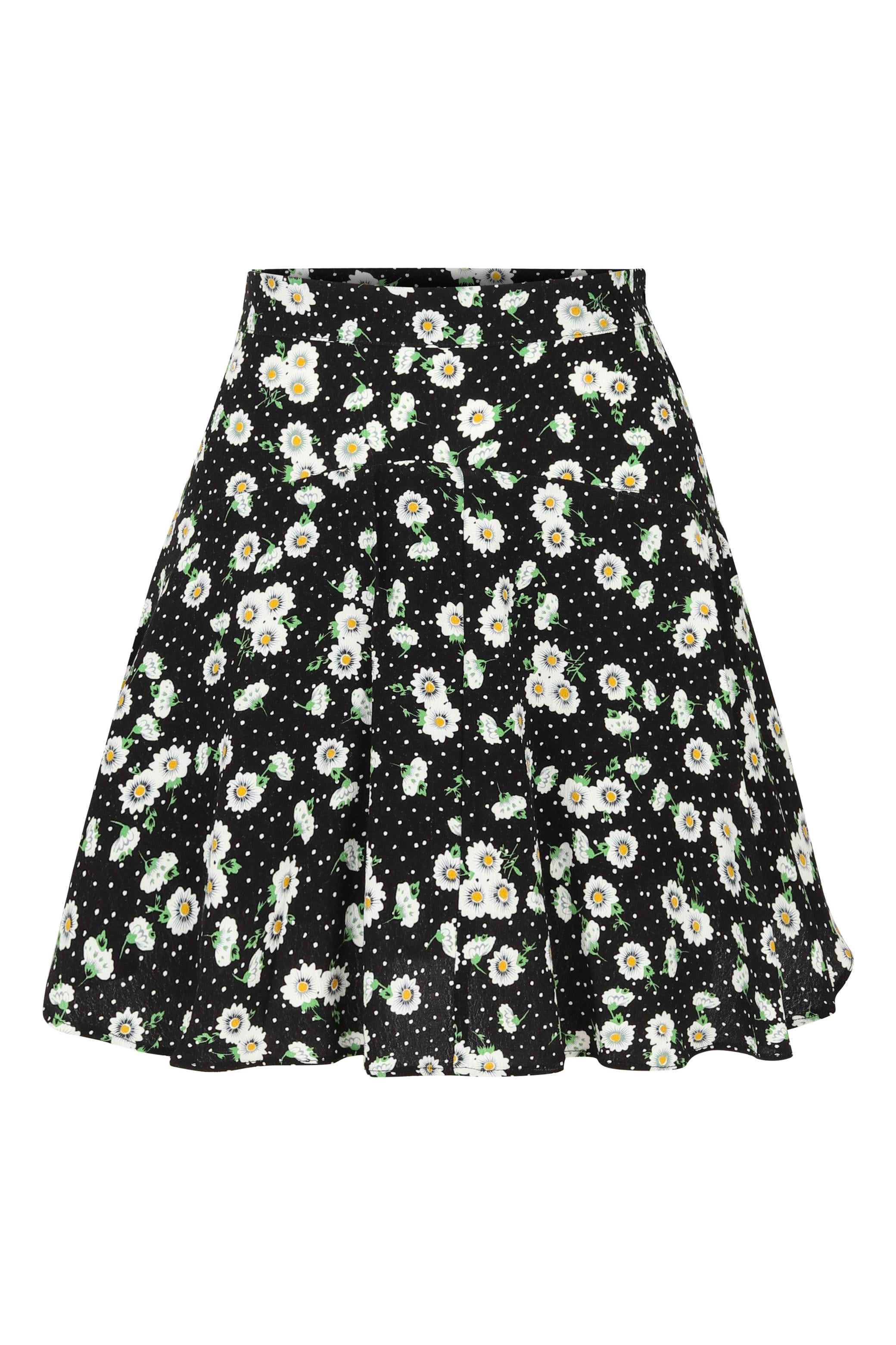 ÇİÇEK DESENLİ YÜKSEK BEL MİNİ ETEK