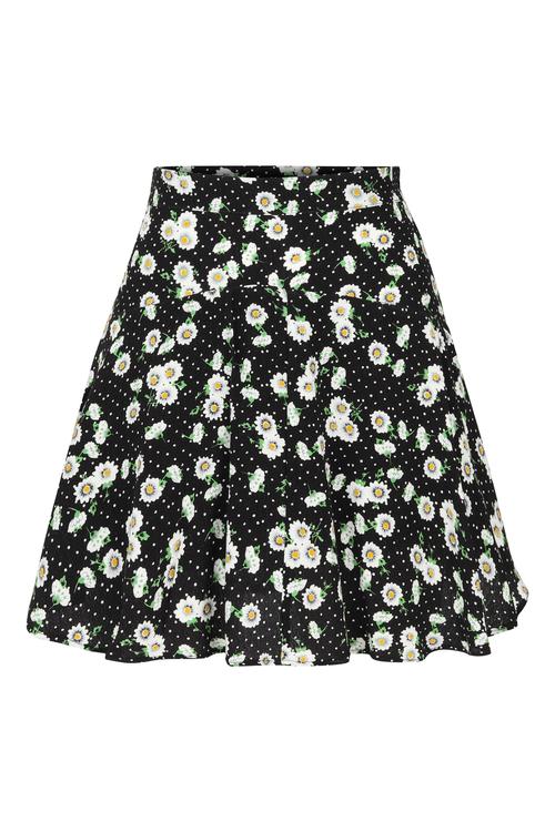  ÇİÇEK DESENLİ YÜKSEK BEL MİNİ ETEK