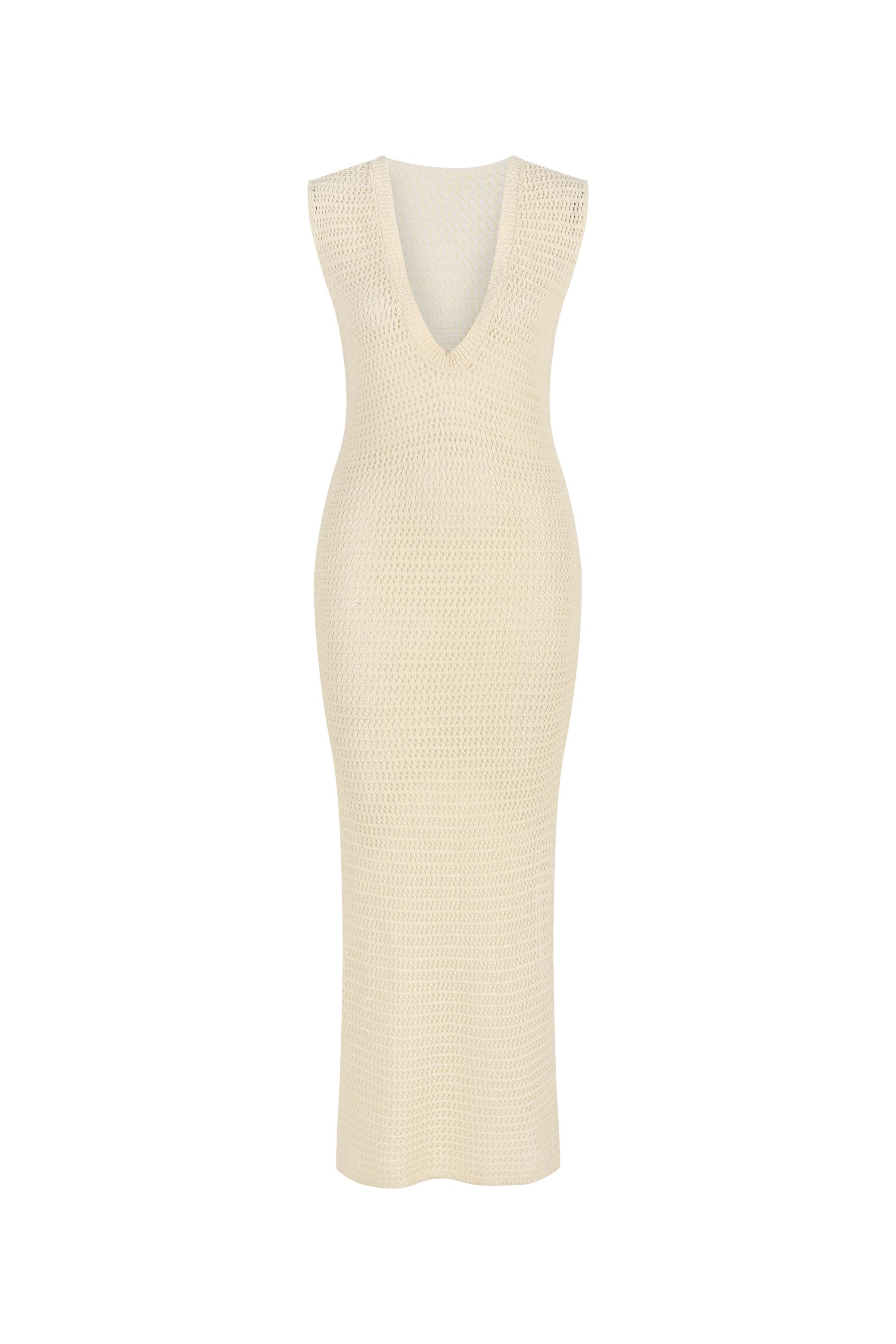 ORGANİK PAMUK ÖRME PLAJ ELBİSESİ