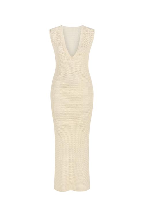  ORGANİK PAMUK ÖRME PLAJ ELBİSESİ