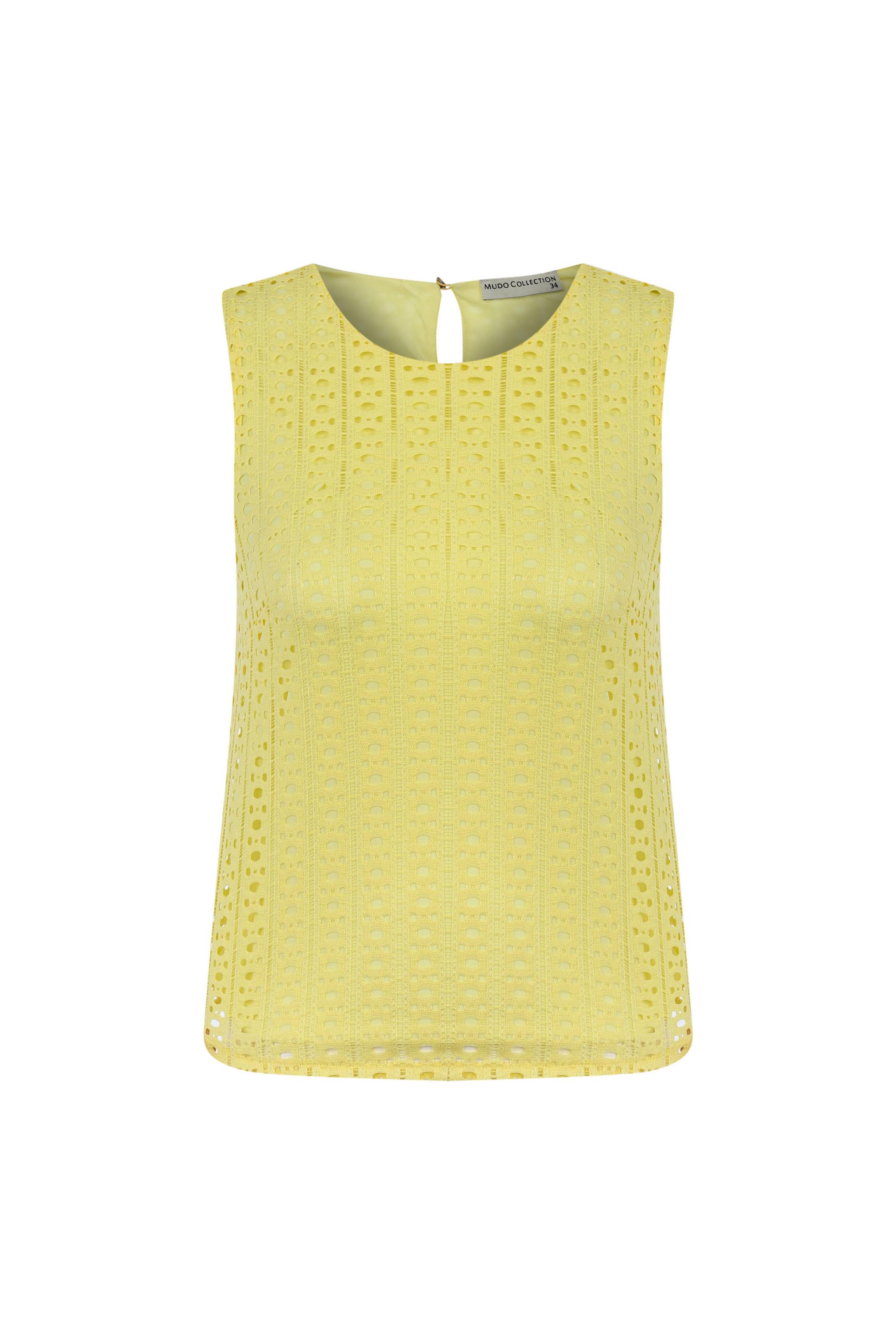 BİSİKLET YAKA DANTEL DETAYLI BLUZ