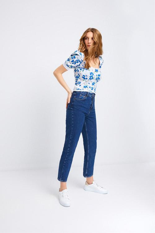  ÇİÇEK DESENLİ KARPUZ KOL TRİKO