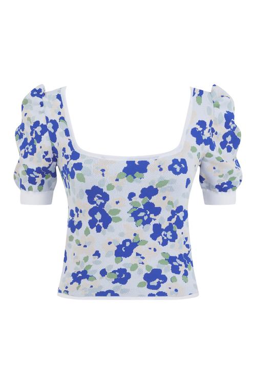  ÇİÇEK DESENLİ KARPUZ KOL TRİKO