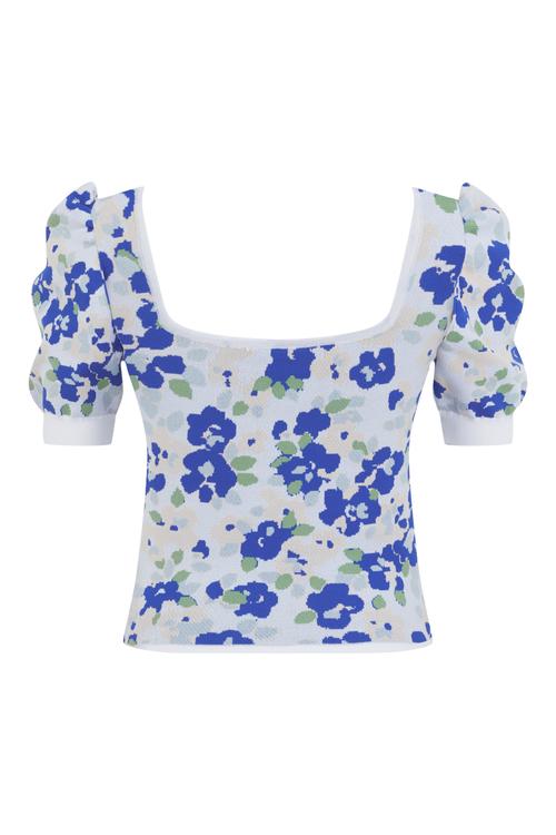  ÇİÇEK DESENLİ KARPUZ KOL TRİKO