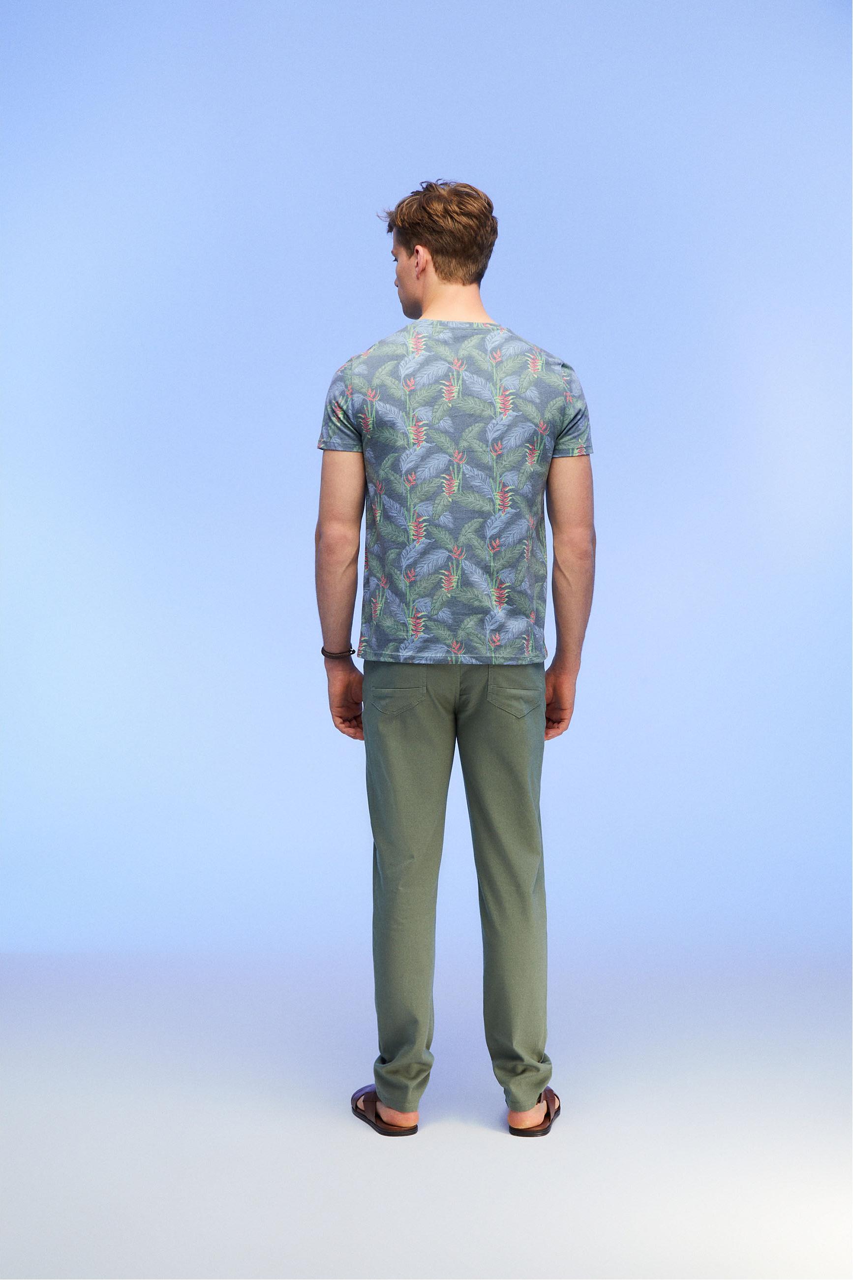 TROPİKAL BİSİKLET YAKA T-SHIRT