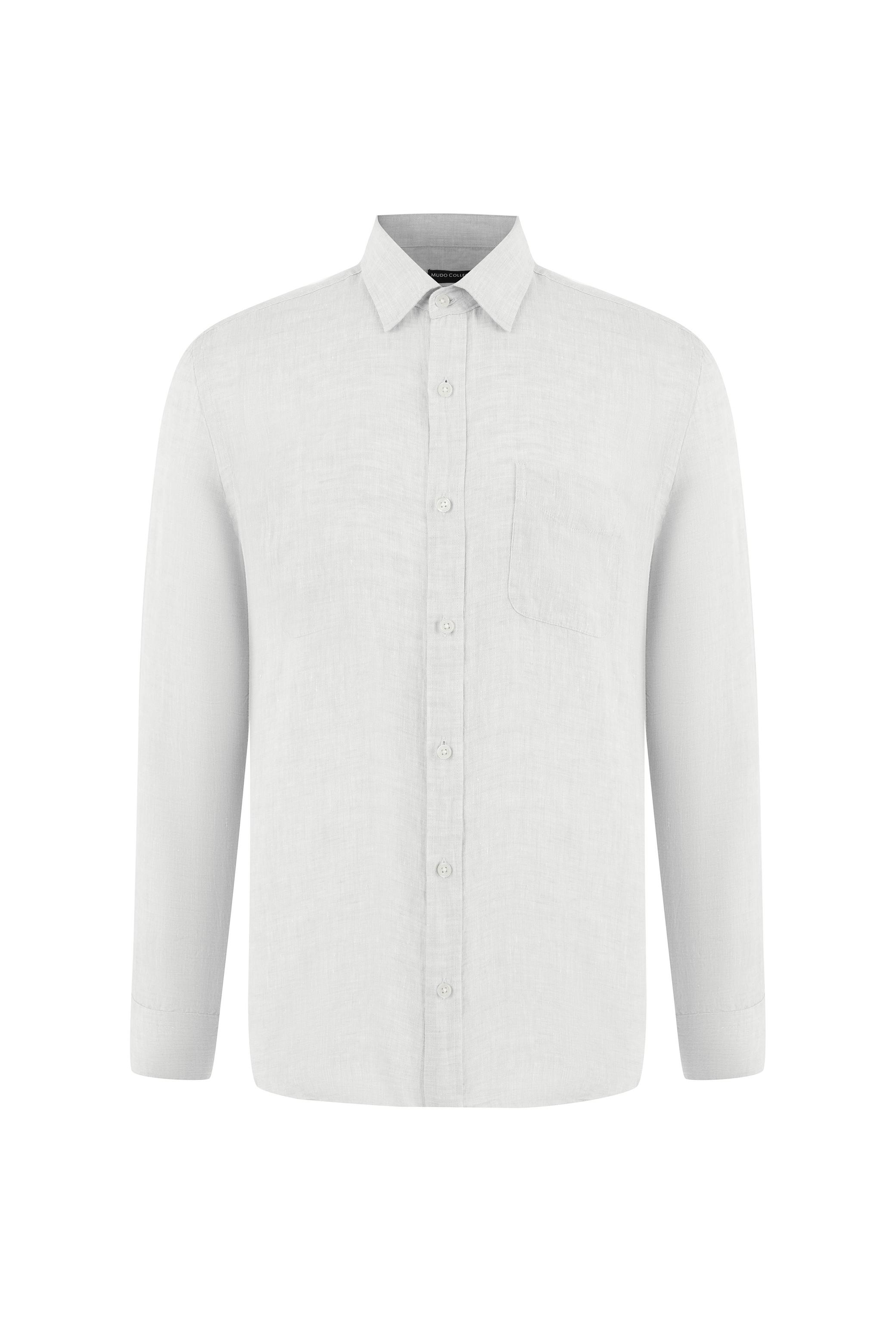 REGULAR FIT KETEN GÖMLEK