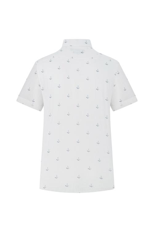  ÇAPA DESENLİ KISA KOLLU REGULAR FIT GÖMLEK