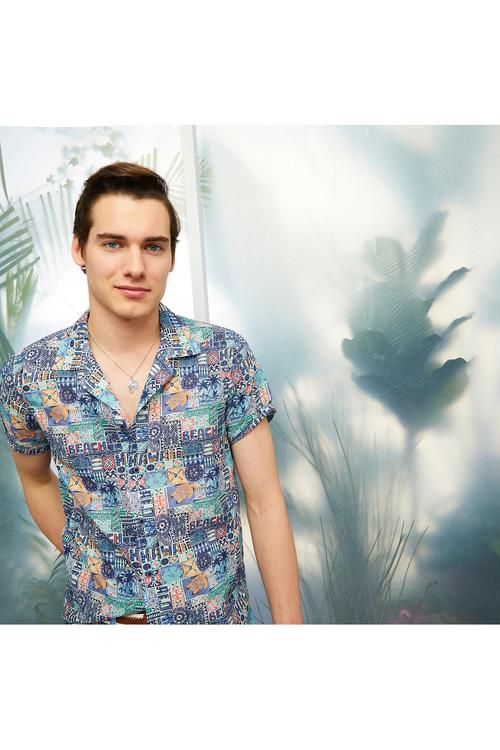  BASKILI REGULAR FIT KISA KOLLU GÖMLEK