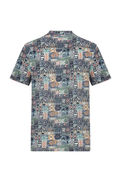  BASKILI REGULAR FIT KISA KOLLU GÖMLEK