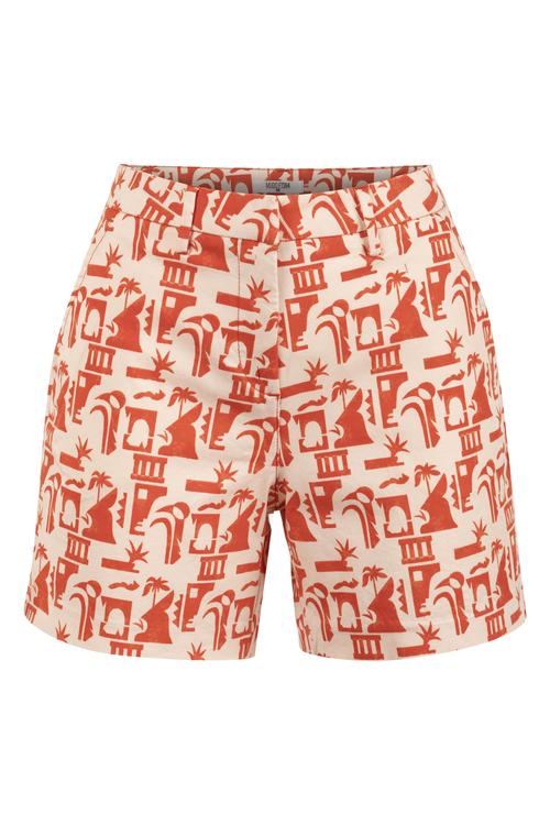  BASKILI YÜKSEK BEL MİNİ ŞORT