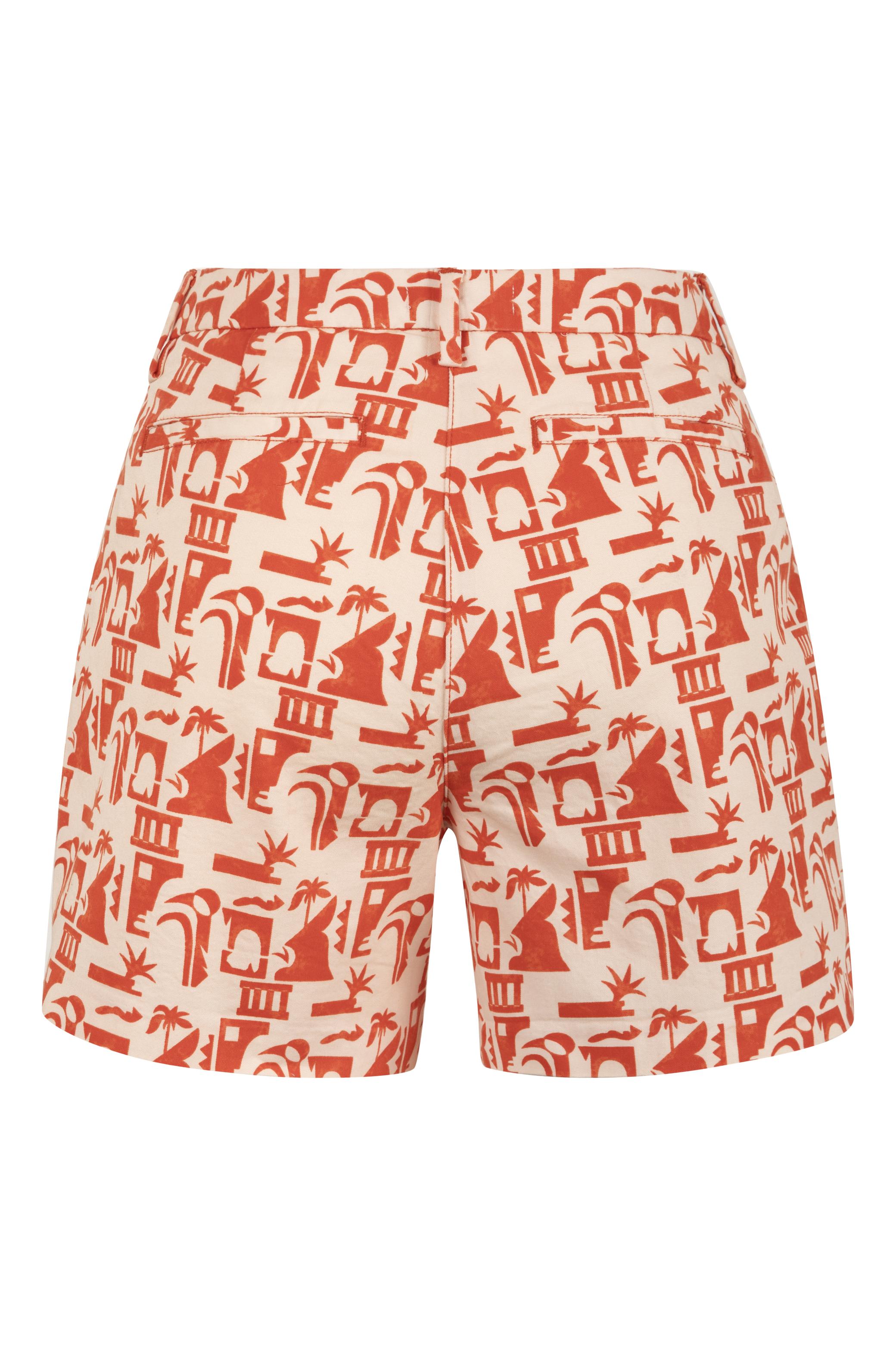 BASKILI YÜKSEK BEL MİNİ ŞORT