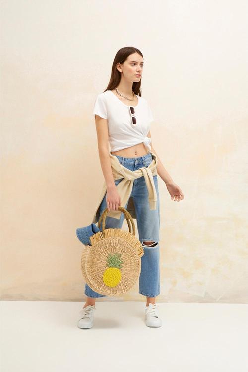  PAMUKLU STRAIGHT FIT YIRTIK DETAYLI JEAN PANTOLON