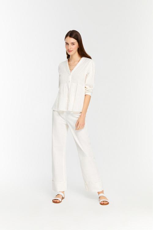  V YAKA UZUN KOLLU BLUZ