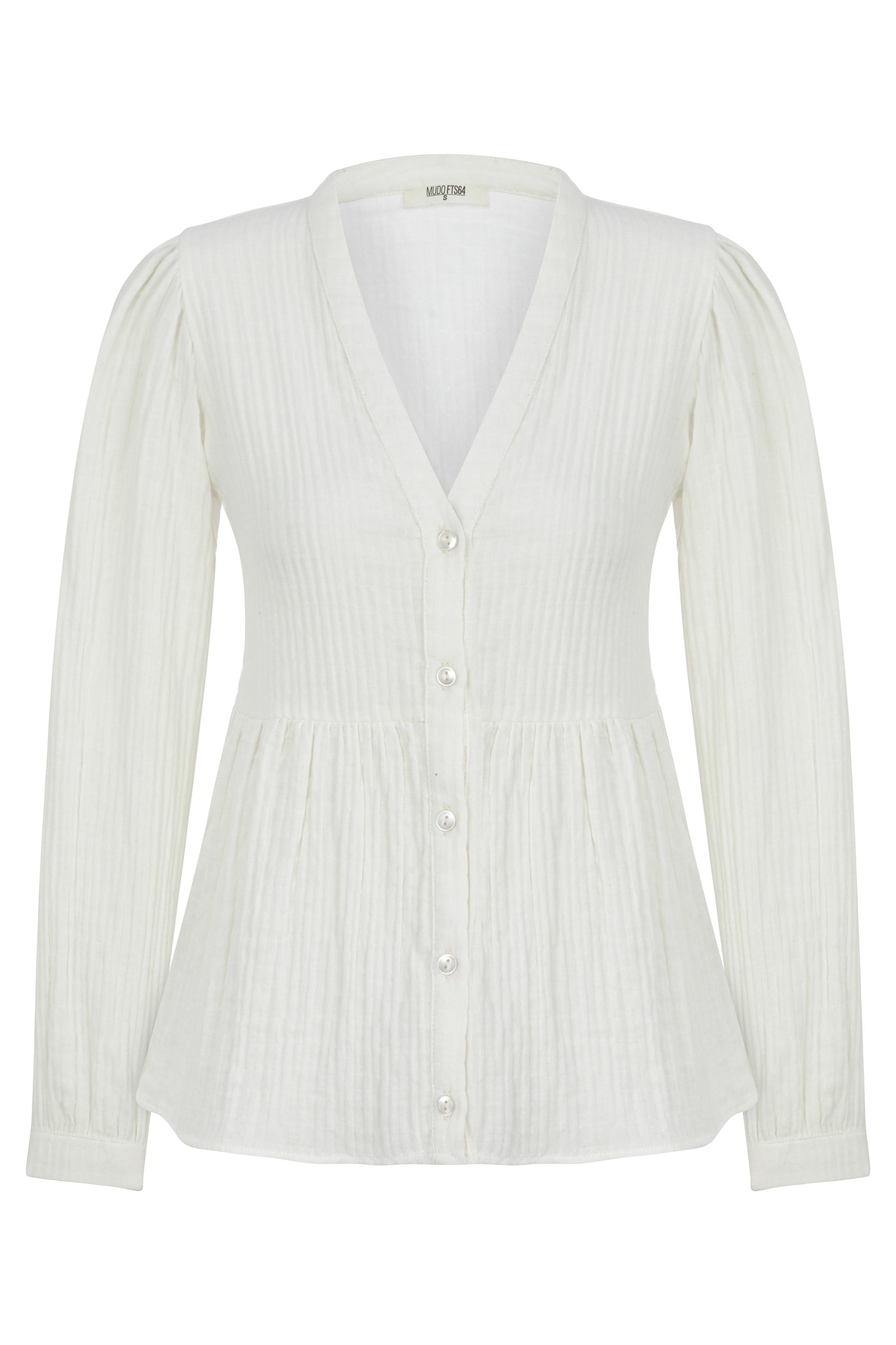 V YAKA UZUN KOLLU BLUZ