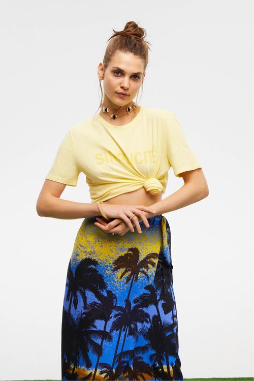  BASKILI MİDİ ANVELOP ETEK