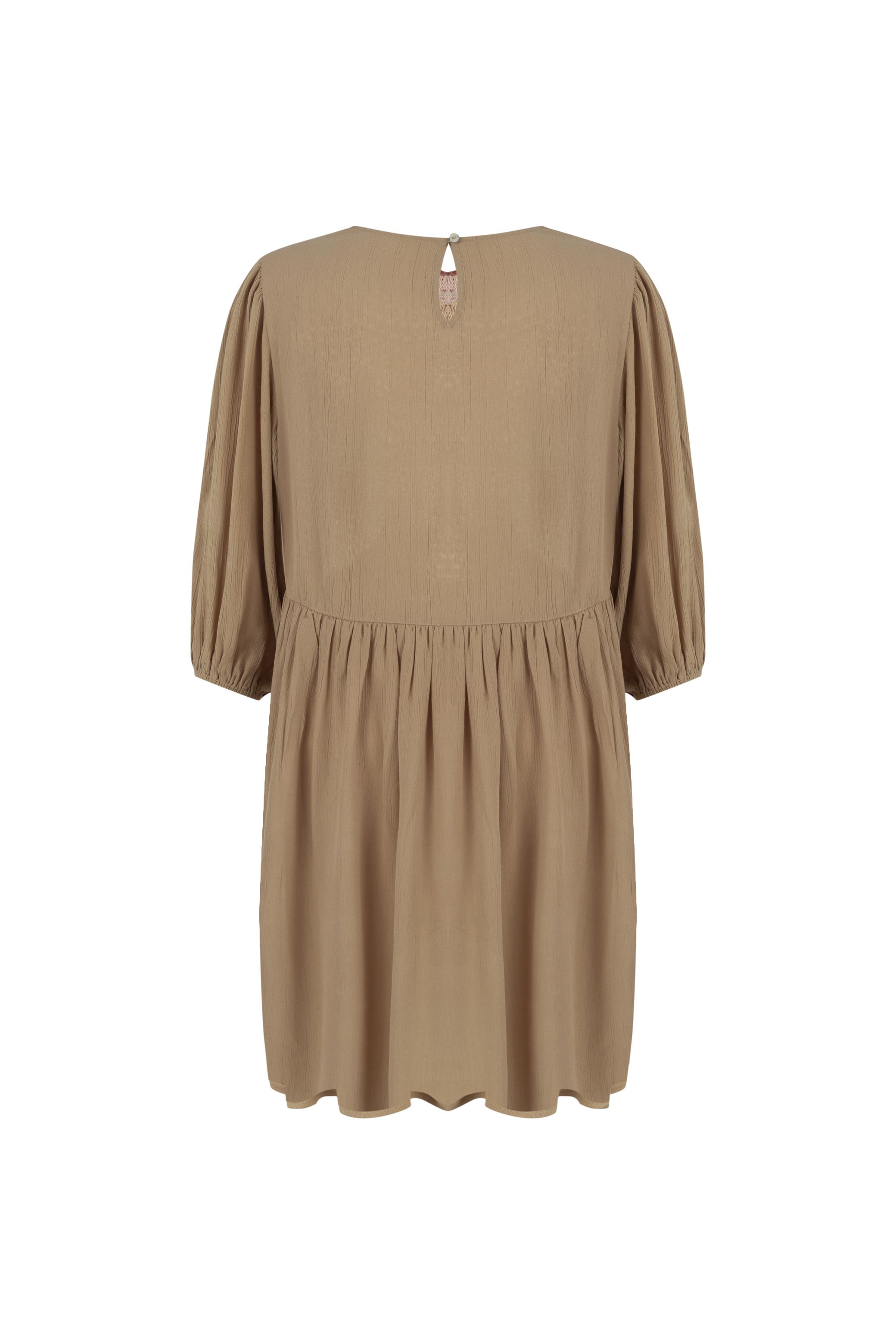 ETNİK İŞLEMELİ MİNİ KLOŞ ELBİSE