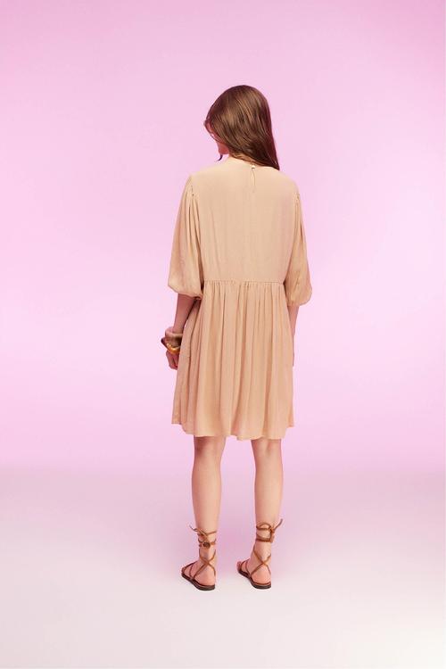  ETNİK İŞLEMELİ MİNİ KLOŞ ELBİSE