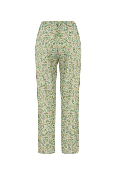  KETEN İÇERİKLİ ÇİÇEK DESENLİ STRAIGHT FIT PANTOLON