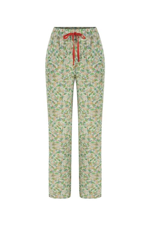  KETEN İÇERİKLİ ÇİÇEK DESENLİ STRAIGHT FIT PANTOLON