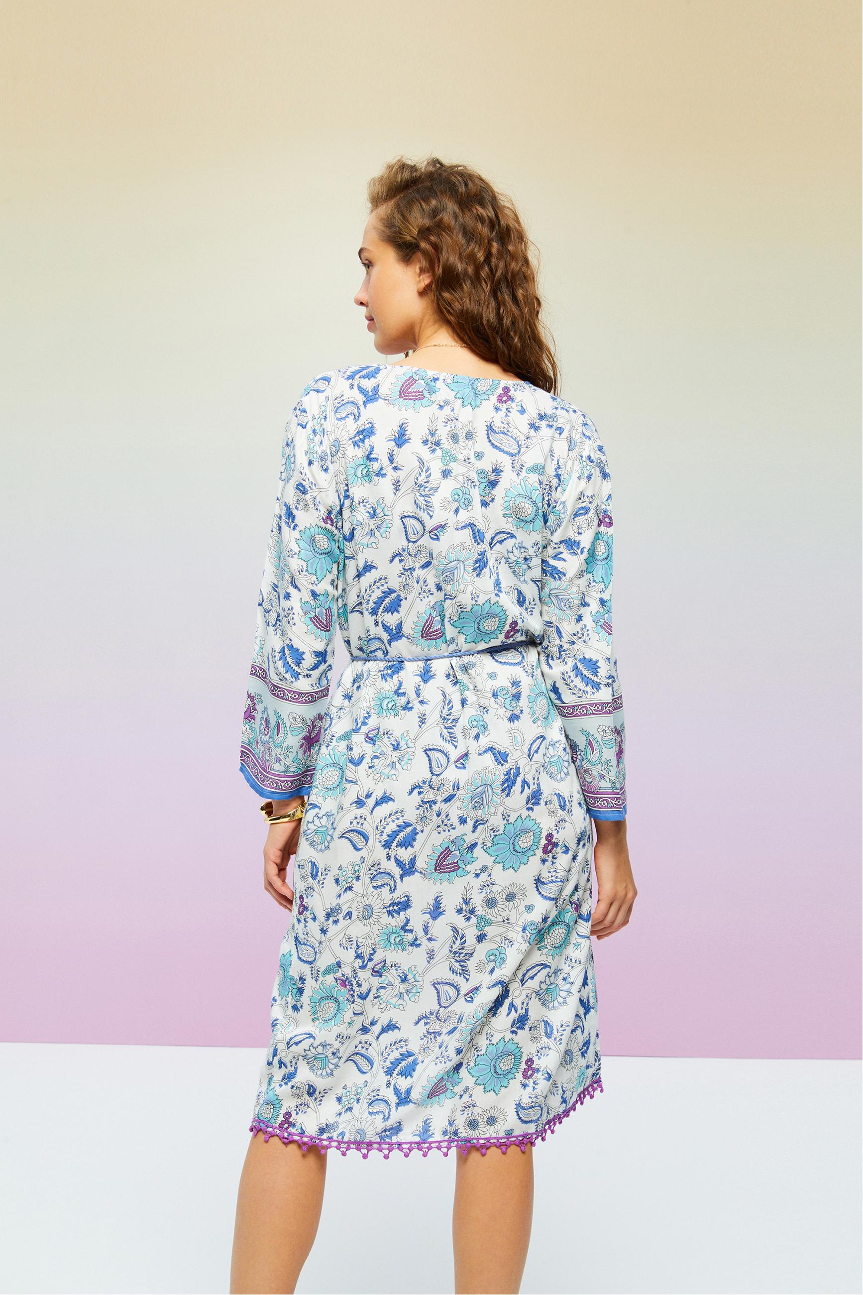 ÇİÇEK DESENLİ PLAJ KİMONO