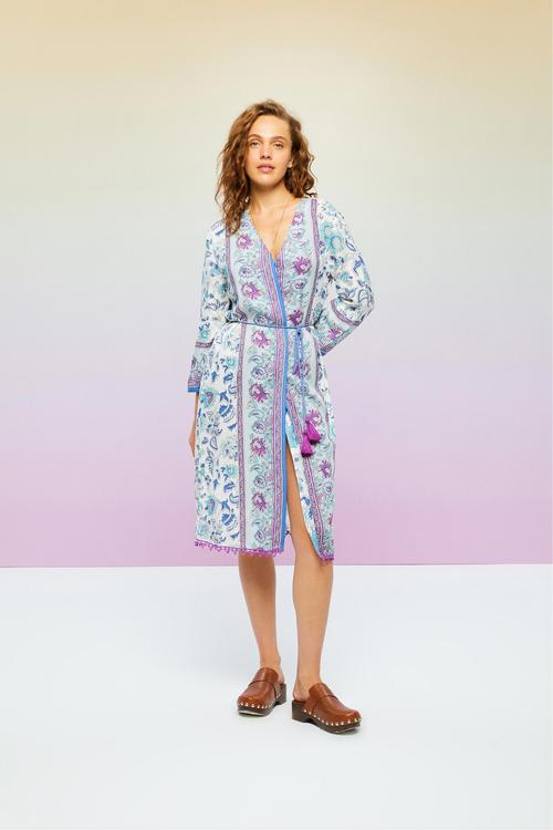  ÇİÇEK DESENLİ PLAJ KİMONO