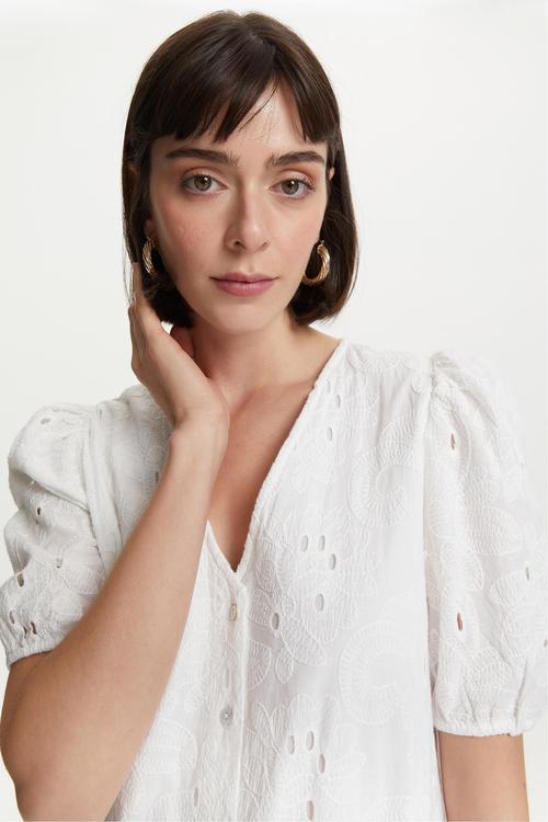  DANTELLİ V YAKA MİDİ ELBİSE