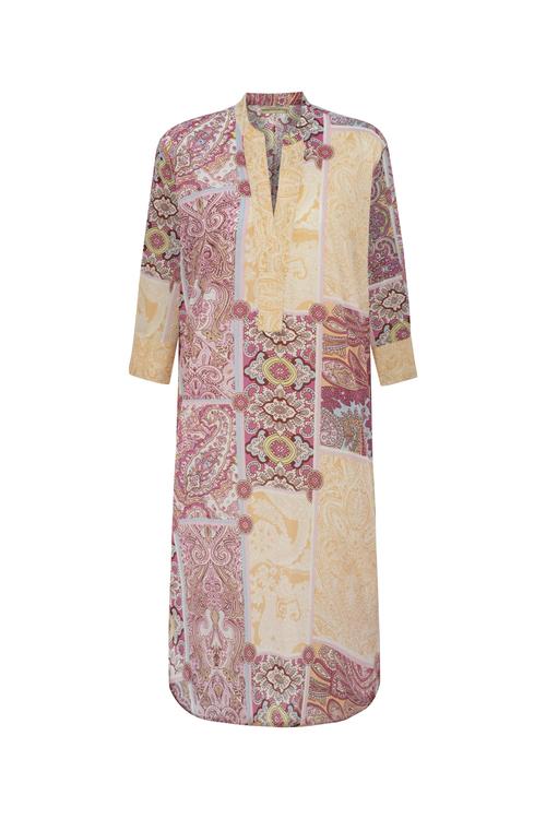  ETNİK DESENLİ MİDİ ELBİSE