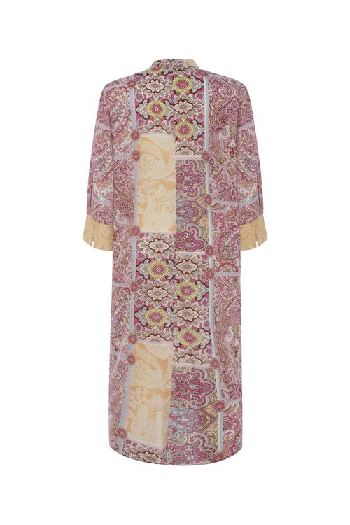  ETNİK DESENLİ MİDİ ELBİSE