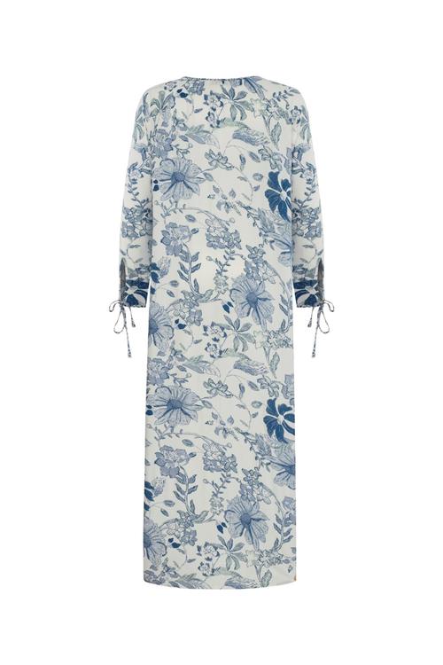  ÇİÇEK DESENLİ UZUN PLAJ ELBİSESİ