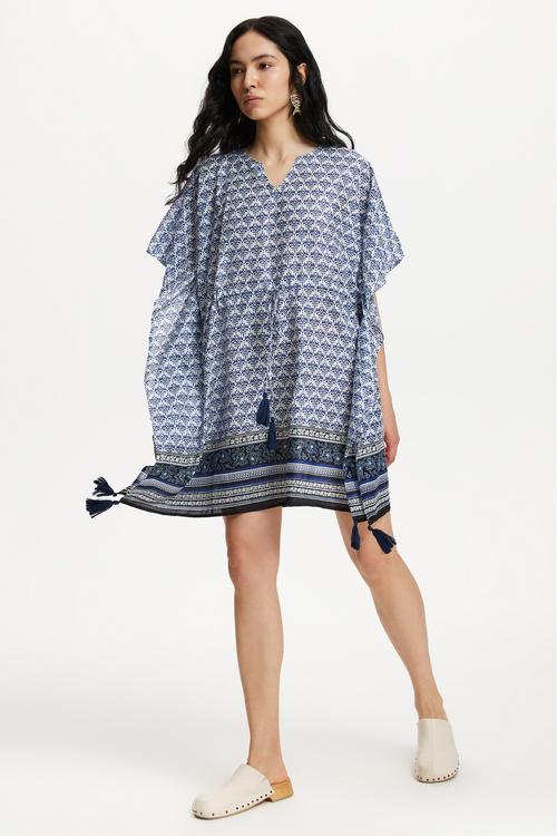  ETNİK DESENLİ MİNİ VİSKOZ ELBİSE