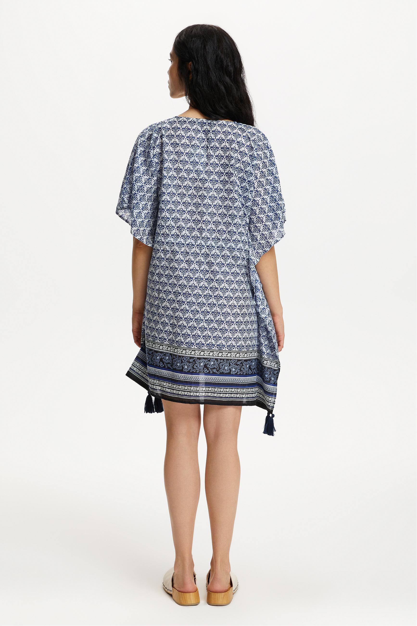 ETNİK DESENLİ MİNİ VİSKOZ ELBİSE