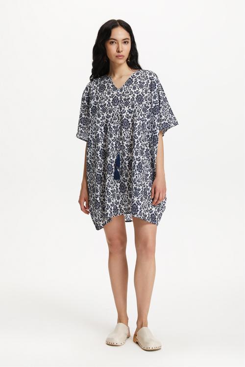  ÇİÇEK DESENLİ BELİ BAĞLAMALI MİNİ ELBİSE