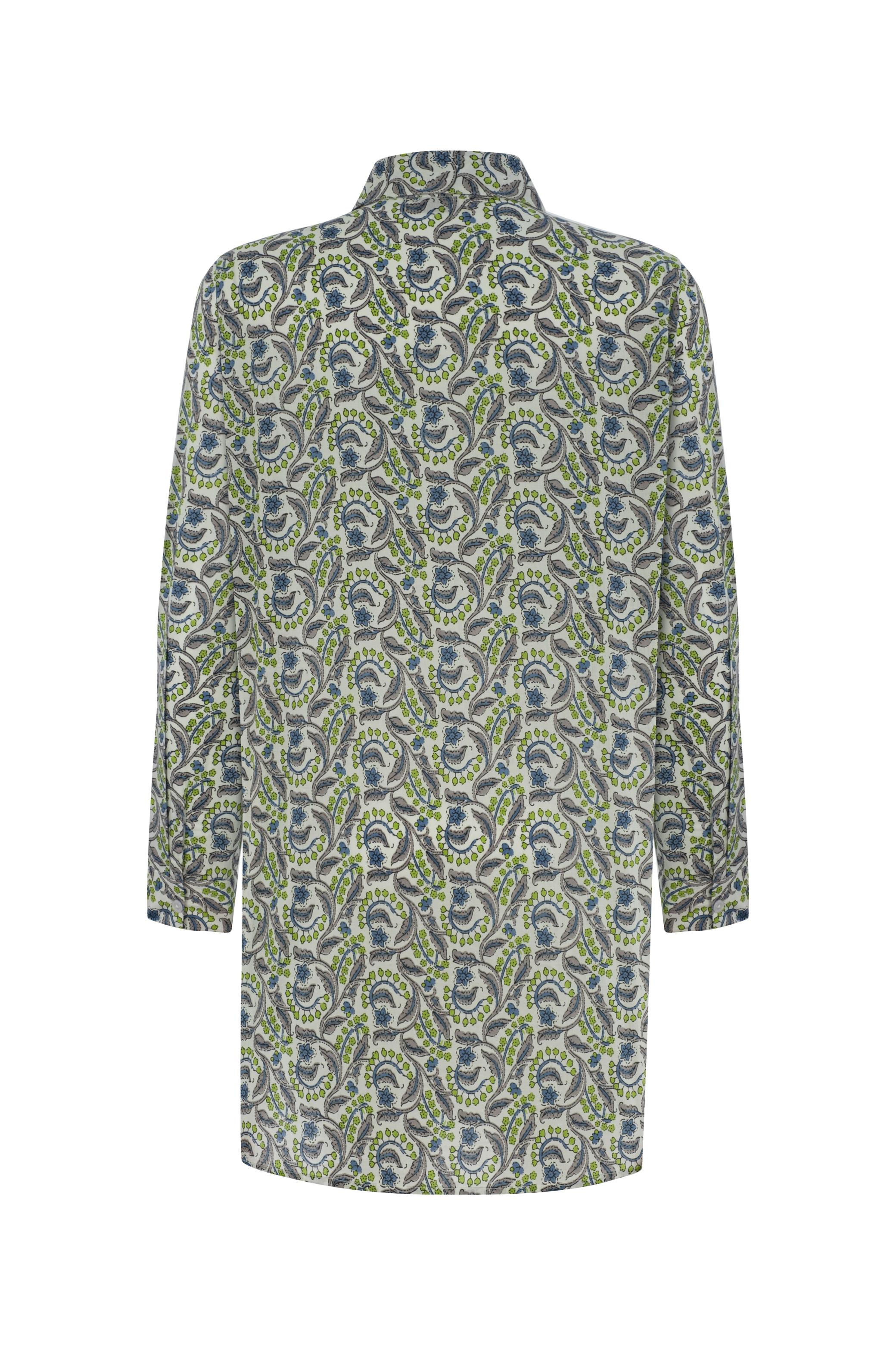 ETNİK DESENLİ OVERSIZE GÖMLEK