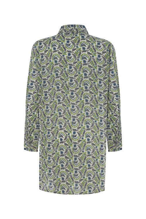  ETNİK DESENLİ OVERSIZE GÖMLEK