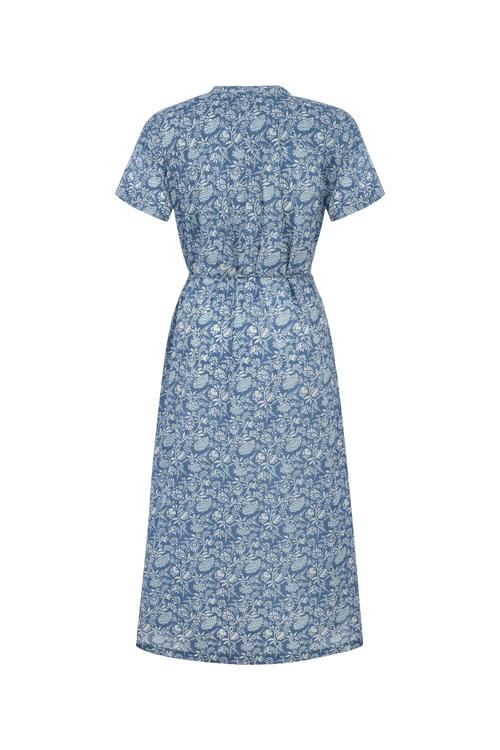  ETNİK DESENLİ KISA KOLLU MİDİ ELBİSE