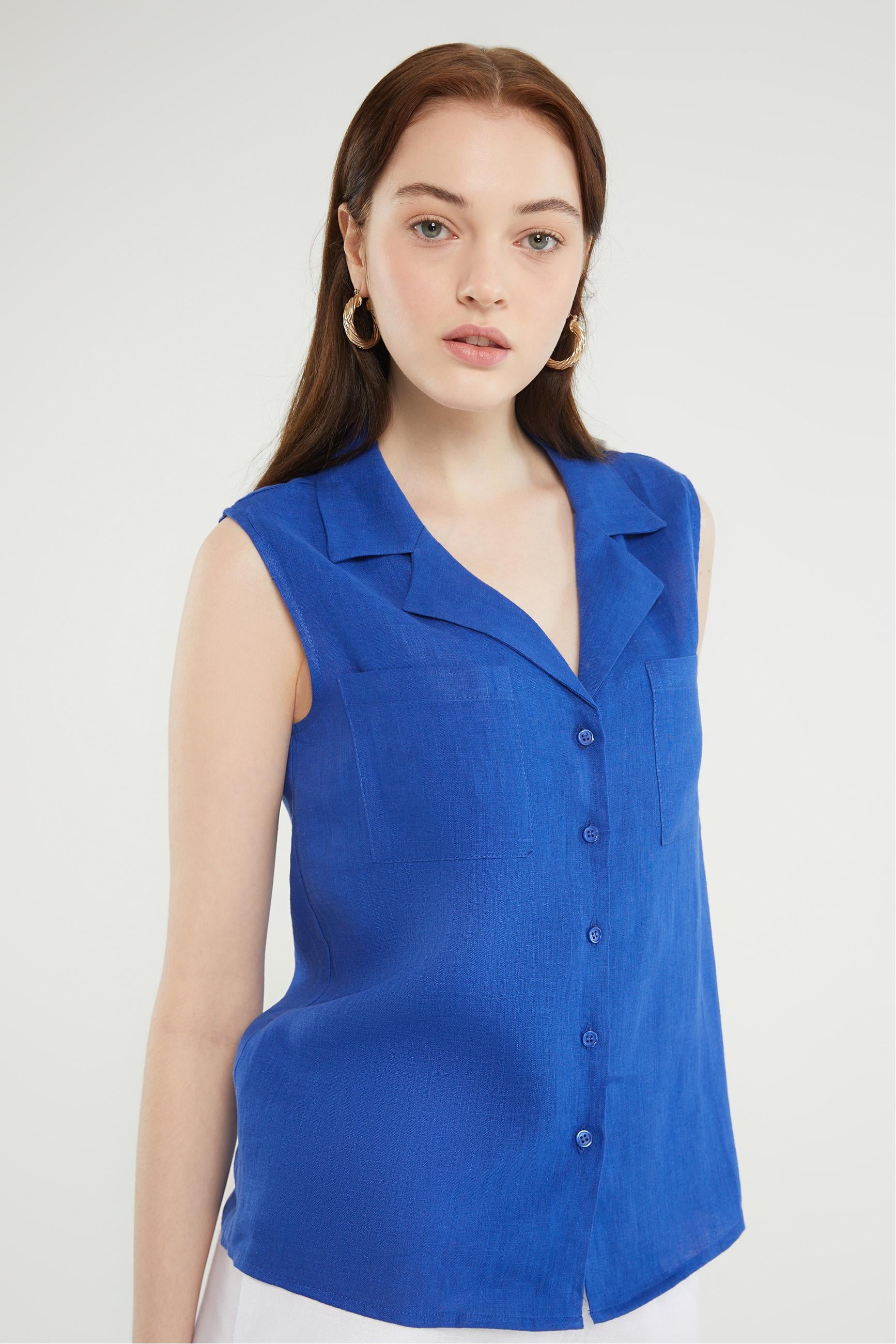 KOLSUZ KETEN GÖMLEK