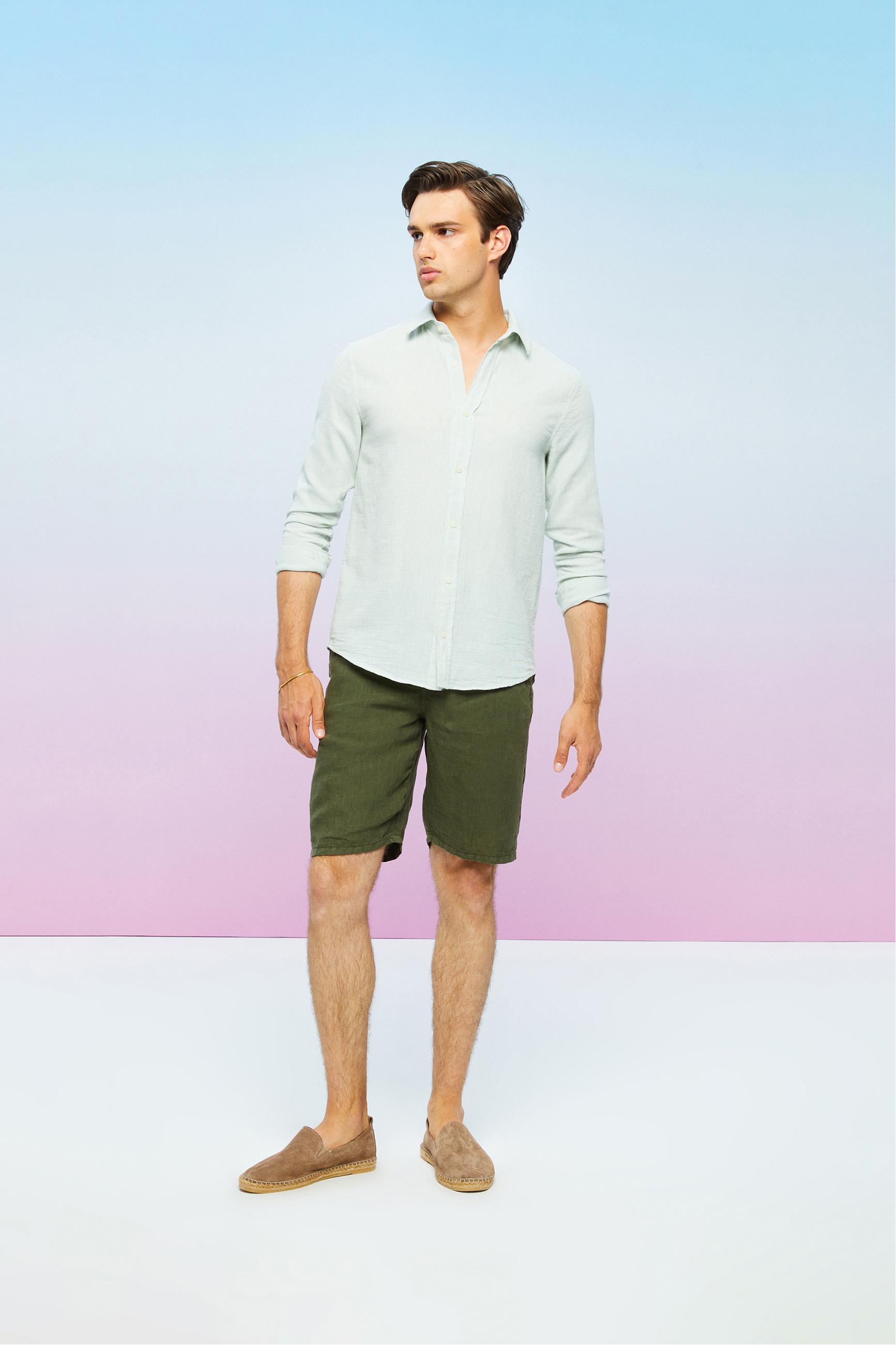 KETEN KARIŞIMLI REGULAR FIT GÖMLEK