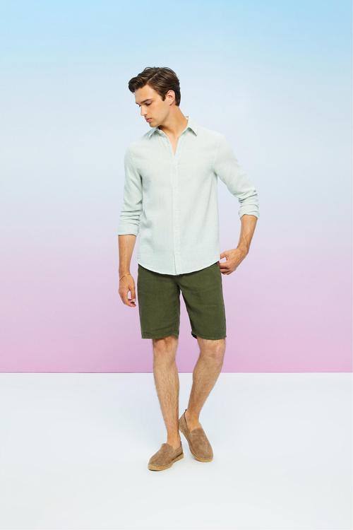  KETEN KARIŞIMLI REGULAR FIT GÖMLEK