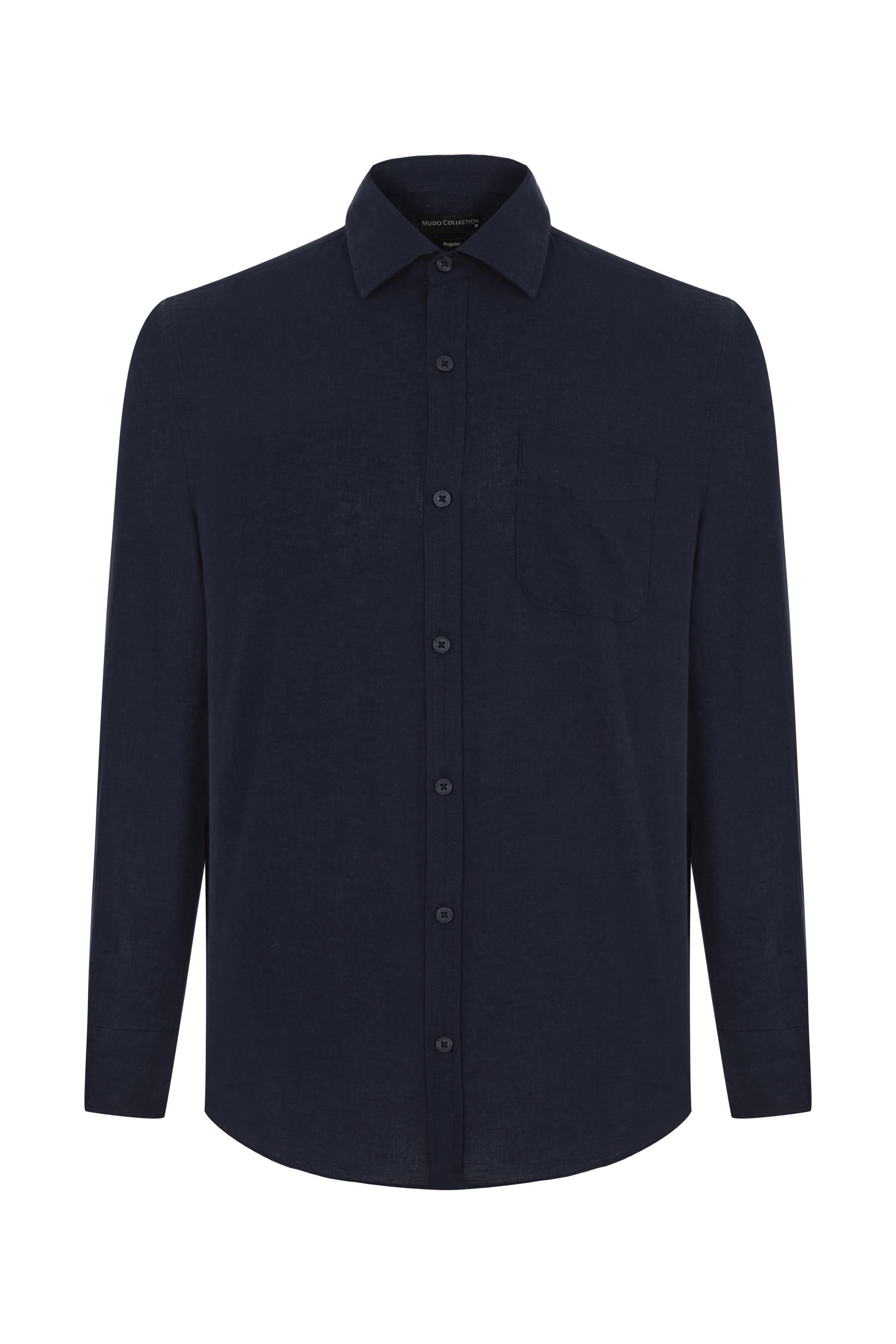 KETEN İÇERİKLİ REGULAR FIT GÖMLEK