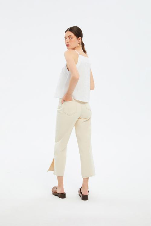  YIRTMAÇLI GENİŞ PAÇA JEAN PANTOLON