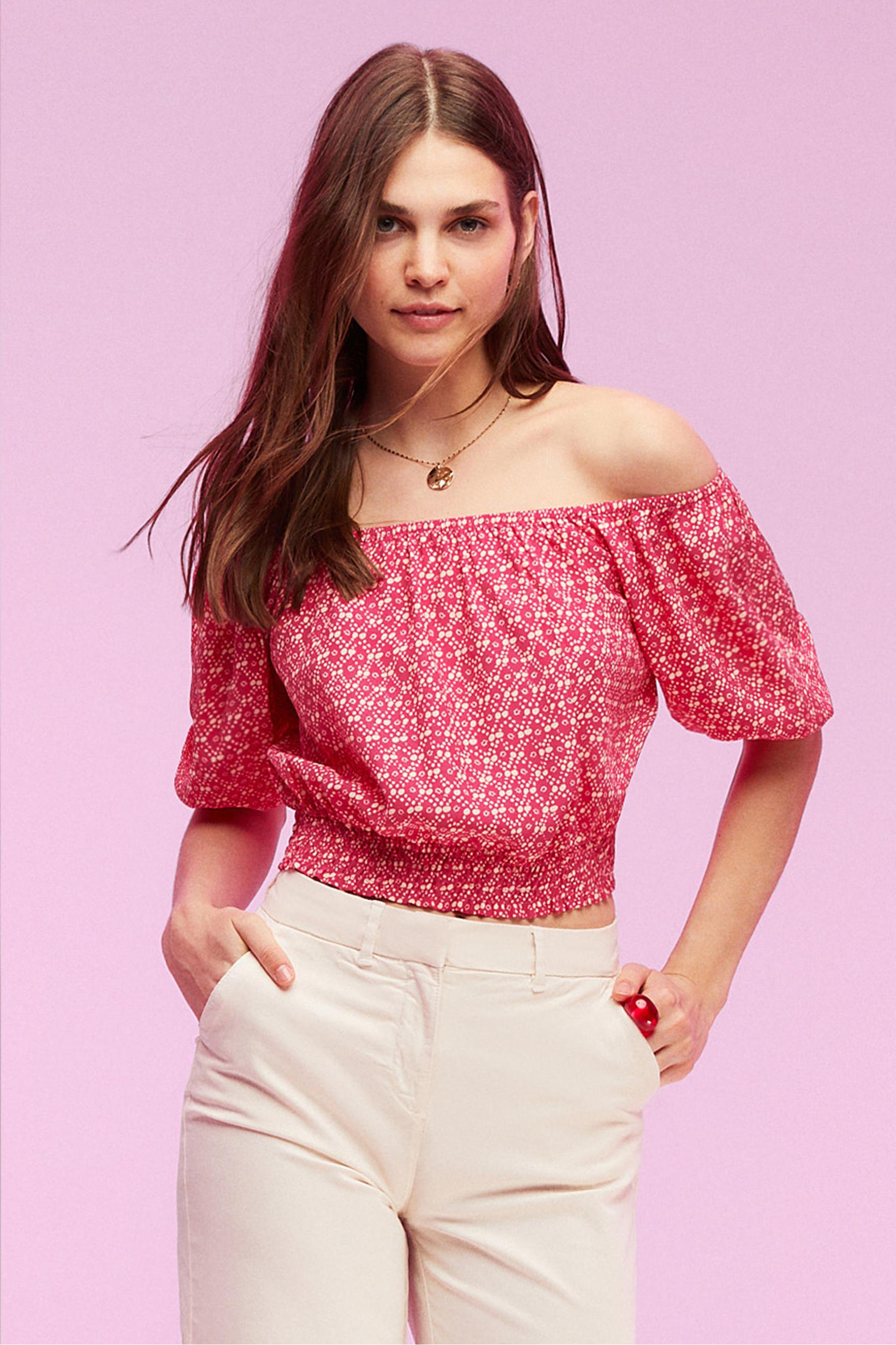 DÜŞÜK OMUZ CROP BLUZ