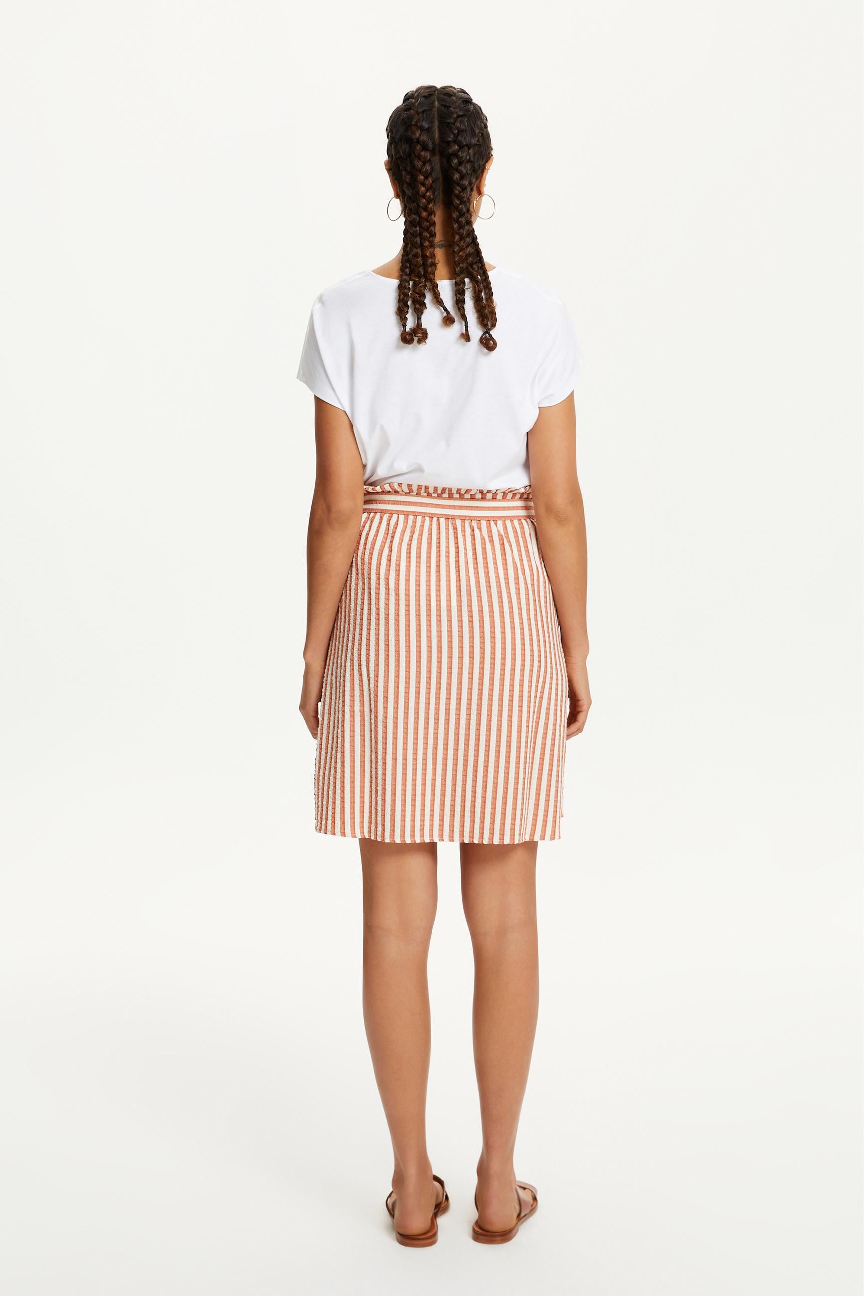KUŞAKLI ÇİZGİLİ MİNİ ETEK